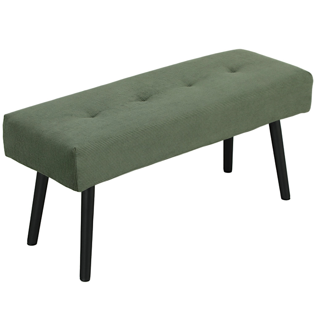 Panca imbottita con rivestimento in tessuto ¨C Minimal ¨C Verde 100x36x45 cm