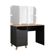 Vicco Tavolo da toeletta Antracite/Artisan 110 cm con luci fiabesche a LED