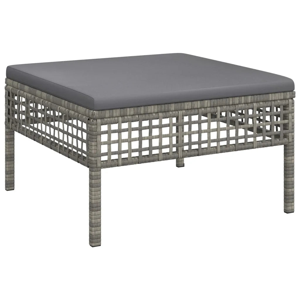 Set Divani da Giardino 3 pz con Cuscini-Sofa da giardino in Polyrattan Grigio 798463