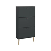 Scarpiera Fung, Mobile portascarpe, Armadio da ingresso multiuso, Mobiletto per calzature, 70x24 h139 cm, Grigio