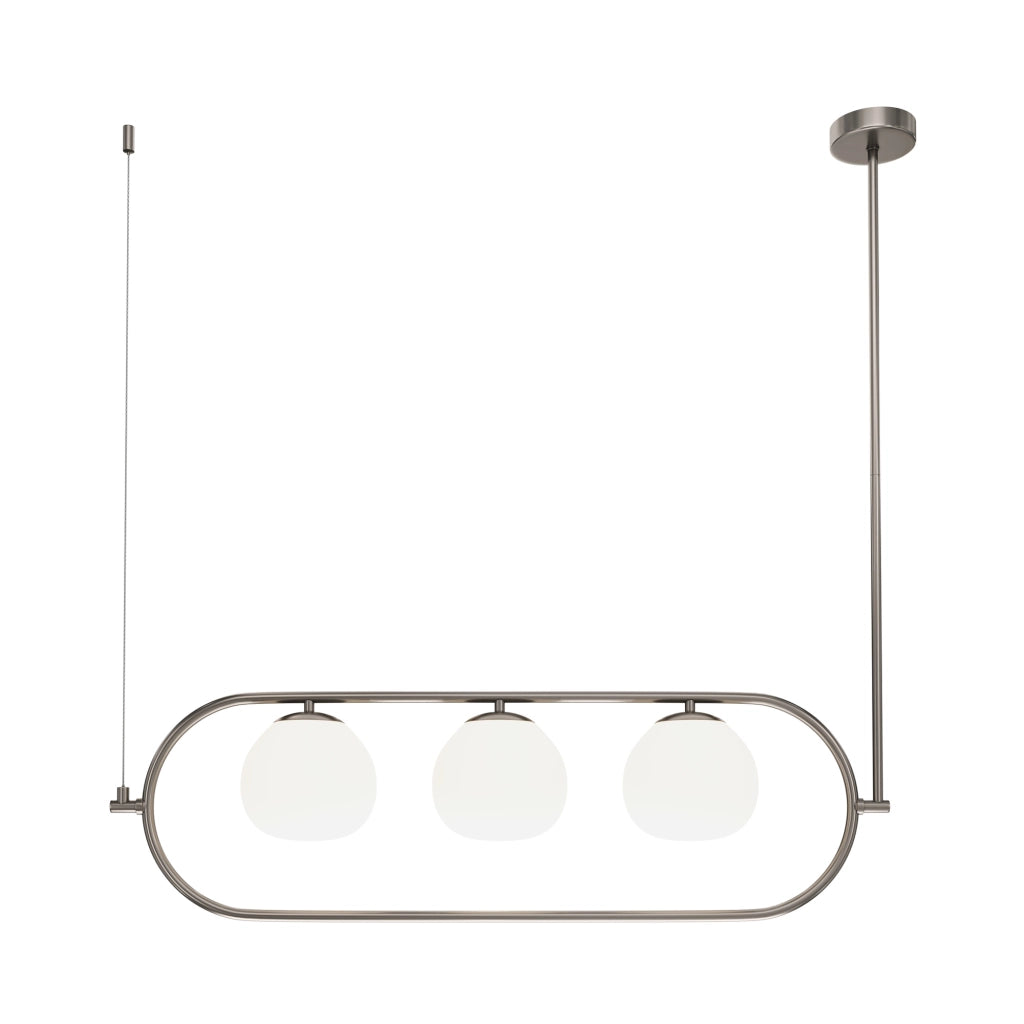 Maytoni Sospensione contemporanea Erich 3 luci E14 nero metallo diffusore vetro