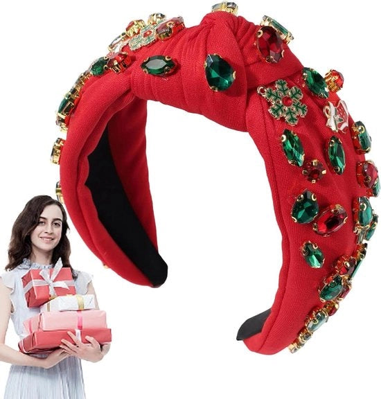 Cintura di Capelli per Feste Natale con Perle - Banda Capelluta per Feste e Vacanze - Prop per Foto di Natale - Cintura di Capelli per Spettacoli