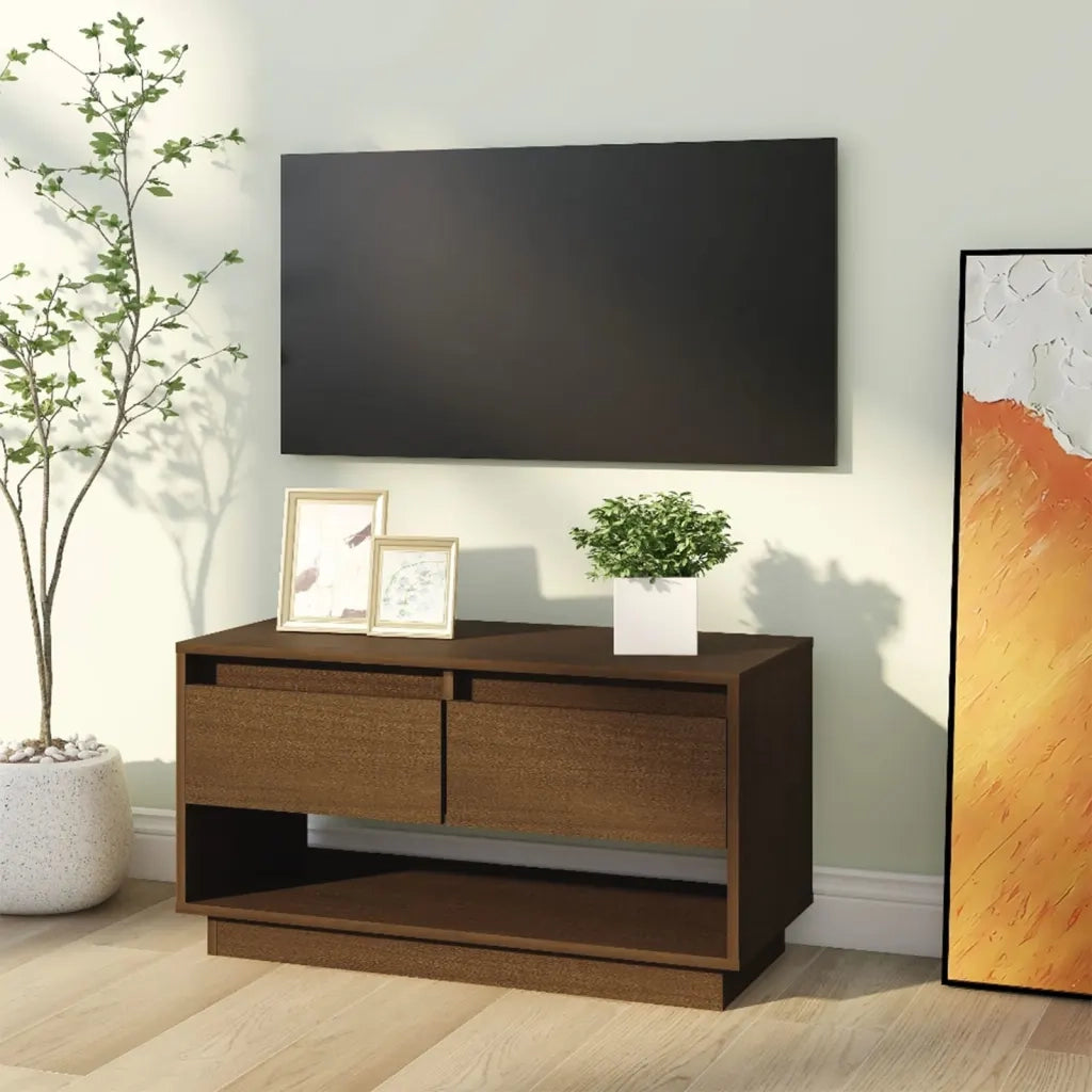 Mobile TV Miele 74x34x40 cm in Legno Massello di Pino