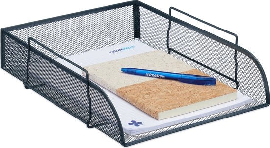 Cassa per lettere in metallo - A4 - ripiegabile - 6,5 x 27 x 34 cm - organizzatore per ufficio