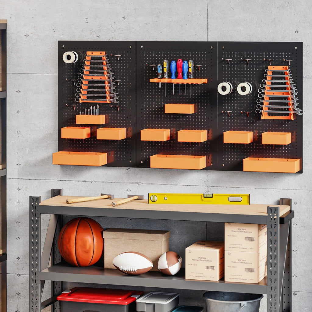 Organizador de Herramientas de Pared ¨C zephmum ¨C 120x60 cm Nero e Arancione