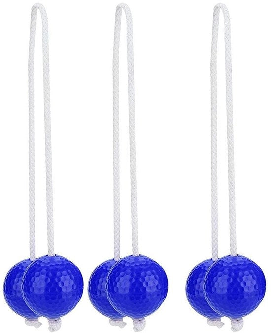 Set di Golf a Scala - 3 Pari di Palline da Golf a Scala - Palla in Gomma Sintetica Duratura - Corda Antifeltrante - Adatto per Bambini - Utilizzo Interno/Esterno - Palline da Gioco