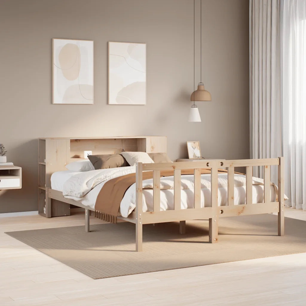 Letto Libreria senza Materasso 160x200 cm in Legno di Pino 3321661
