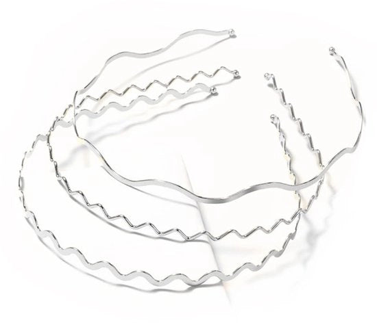 Cintura per Capelli Antiscivolo - Cinture per Capelli Metalliche - Cintura per Capelli Donna - Sport/Outdoor - 3 Pezzi - Diverse Colori