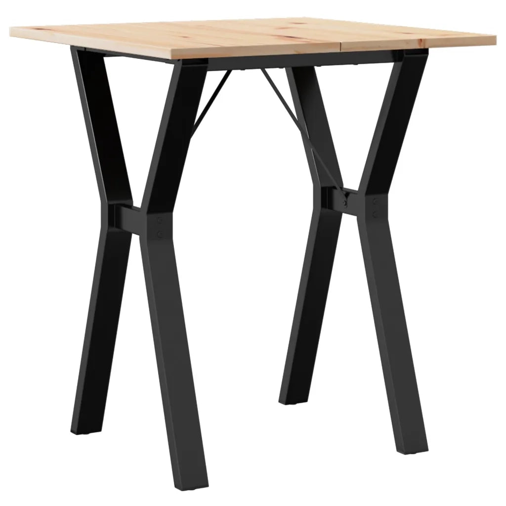 Tavolo da Pranzo Telaio a Y 70x70x75 cm Legno Pino e Acciaio