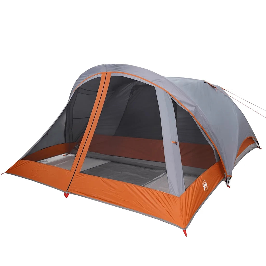 Tenda Familiare a Cabina per 6 Persone-Tenda da campeggio Grigia Impermeabile