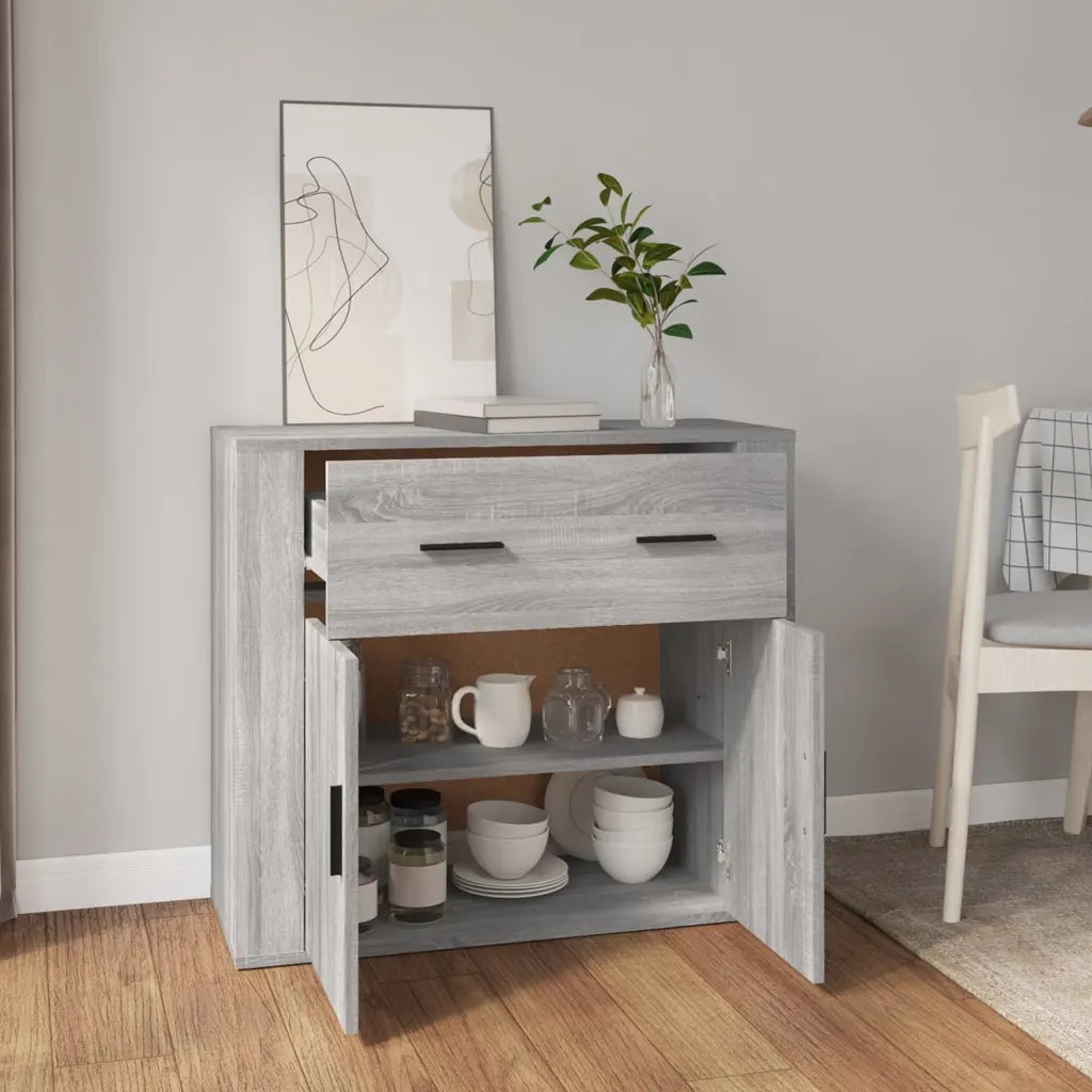 Credenza Grigio Sonoma 80x33x70 cm in Legno Multistrato 816574