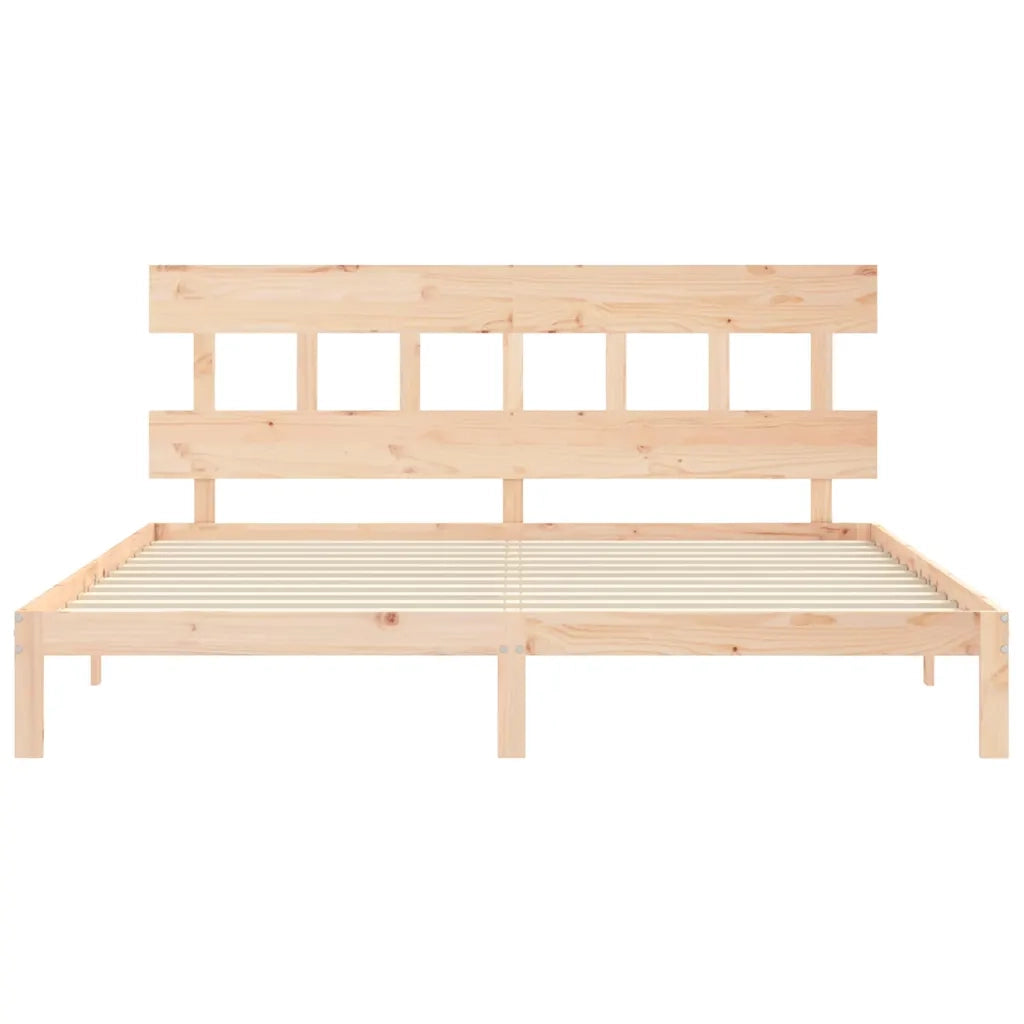 Giroletto senza Materasso-Struttura Letto 200x200 cm in Legno Massello di Pino 299783