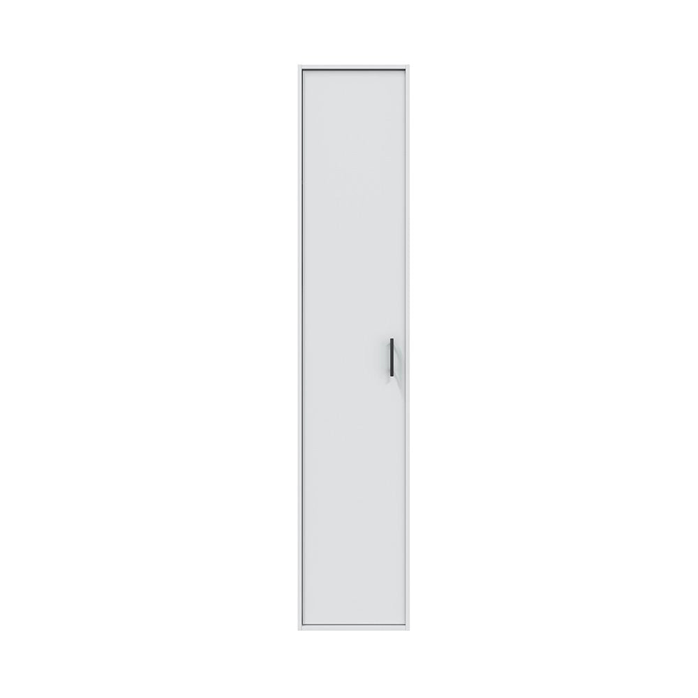 Crucoli, Armadio Multiuso 1 Anta 2 Ripiani, 40x206h cm Bianco