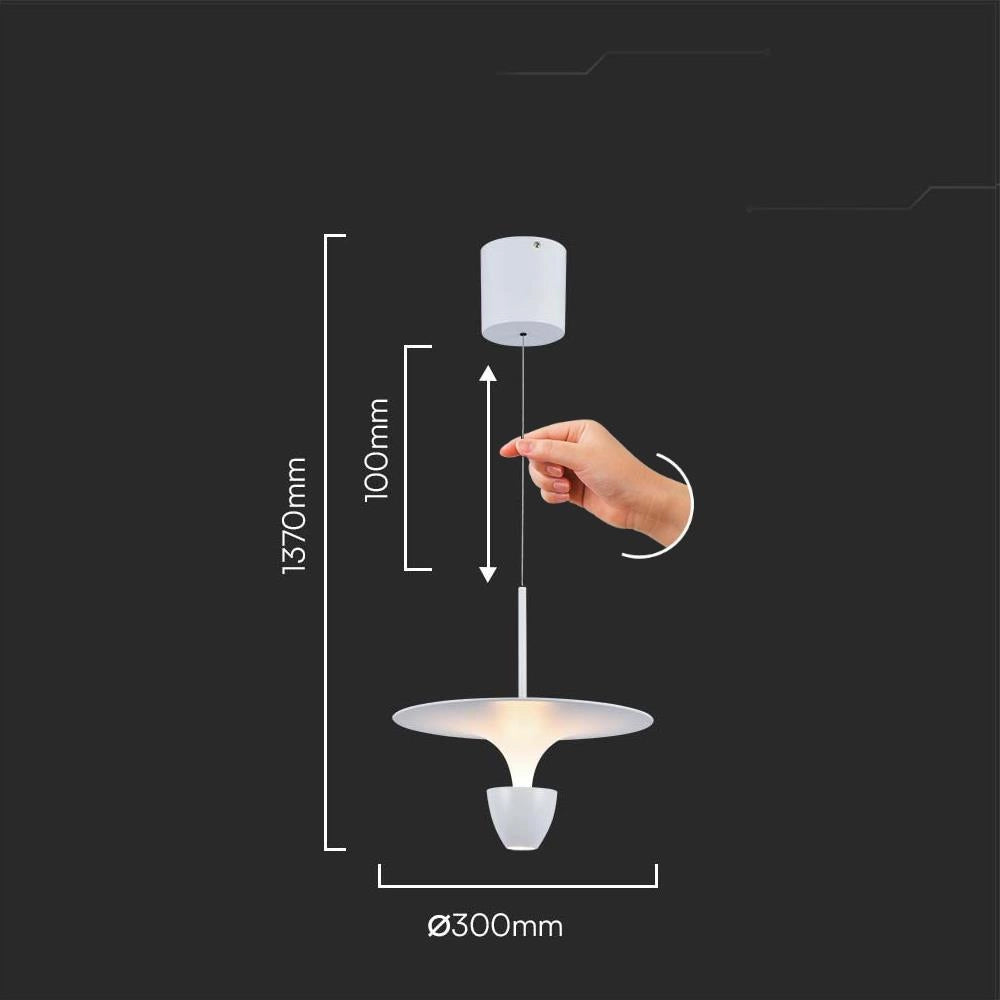 Lampada a sospensione LED 3000K bianca Ø30 V-TAC VT-7832