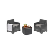 Salottino Outdoor Ari, set Salotto da Esterno 2 Posti Made in Italy, Nero Antracite