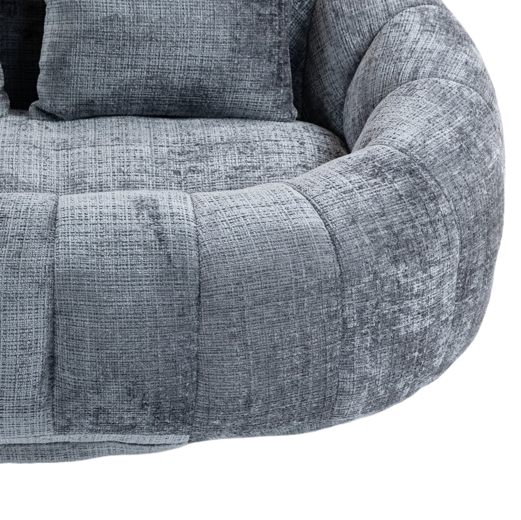 Divano lounge in ciniglia grigio 150x95 cm