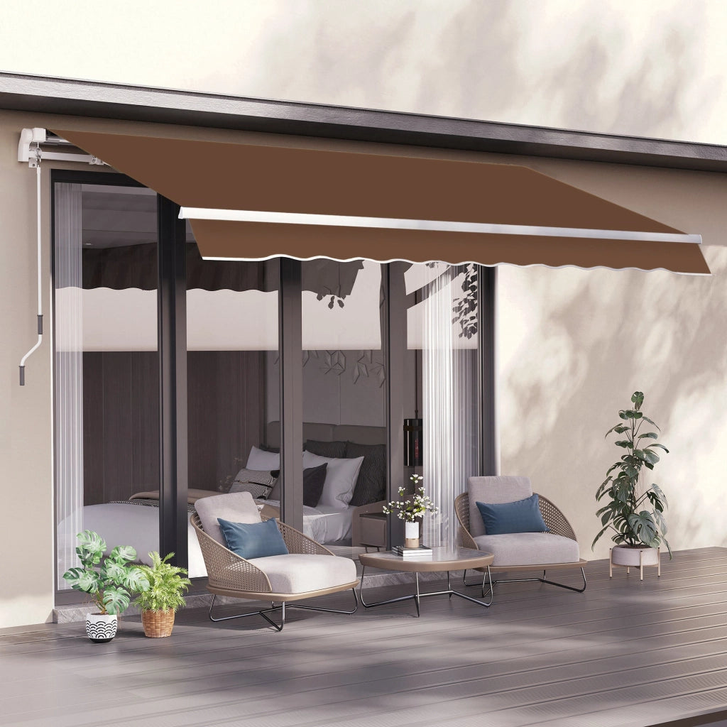 Tenda da Sole Avvolgibile a Parete 395x245 cm in Metallo e Poliestere Rosso ruggine