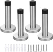 Stopper per Porta in Acciaio Inossidabile - Montaggio a Parete - 90 mm di Lunghezza