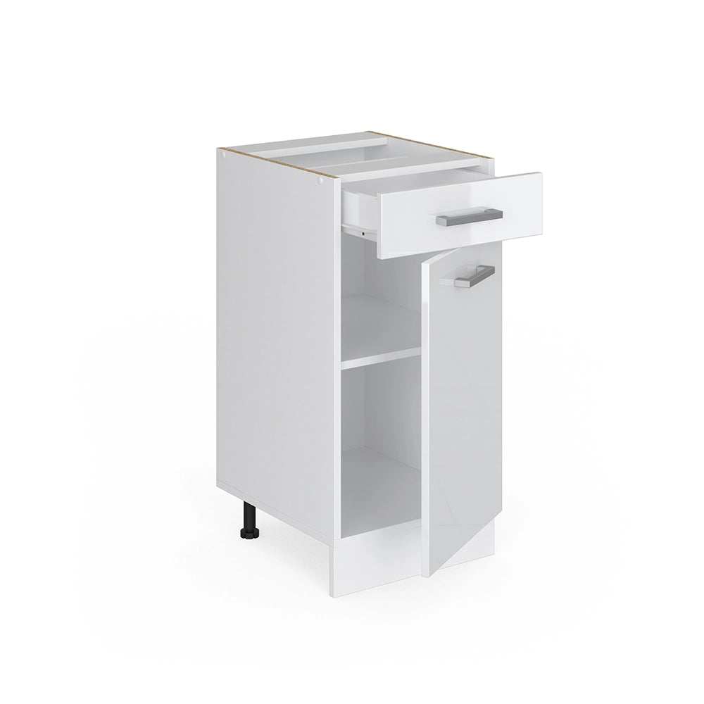 Vicco Base universale Bianco lucido 40 cm con cassetto, senza piano di lavoro