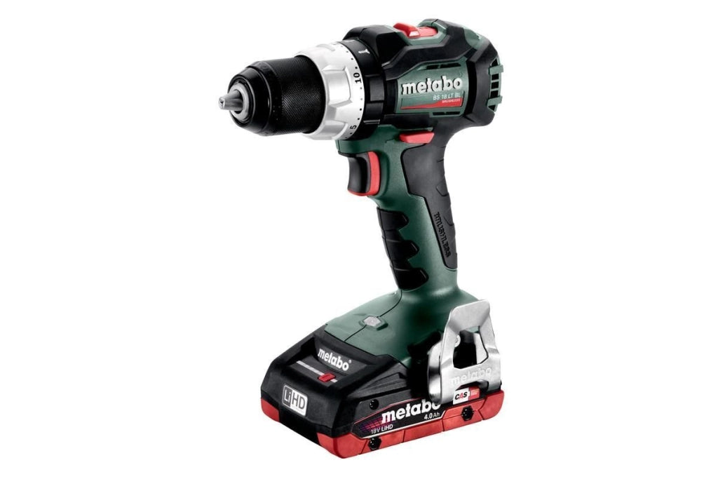 Metabo 602325800 BS 18 LT BL Trapano-avvitatore a Batteria 18 V 2x4 Ah Brushless con Luce LED e Gancio da Cintura colore Nero Verde Rosso