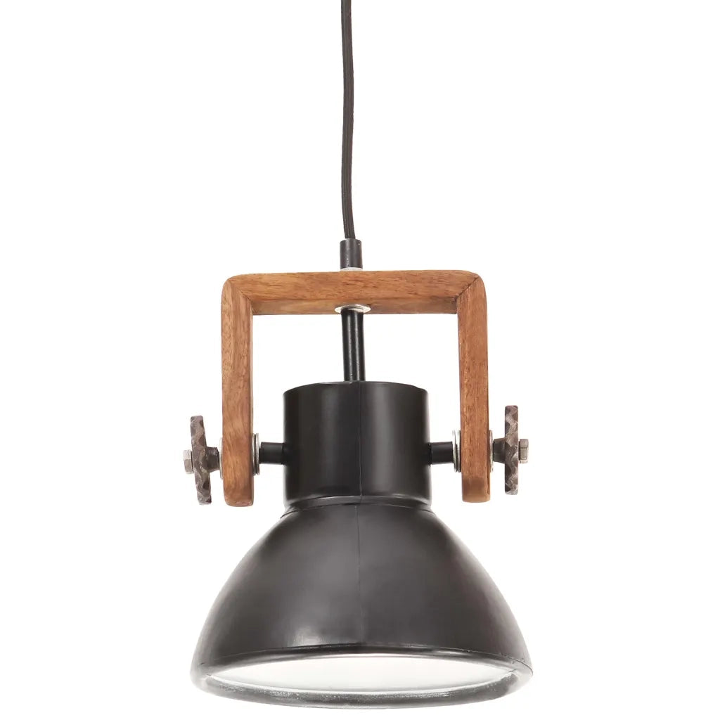 vidaXL Lampada a Sospensione Industriale 25 W Nera Rotonda 19 cm E27