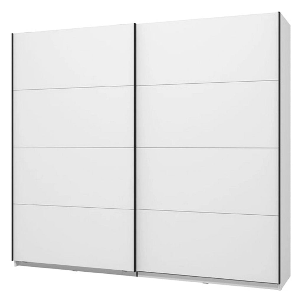 Armadio Camera da Letto Salemi, Guardaroba Grande Appendiabiti, 245x217.5h cm Bianco Opaco