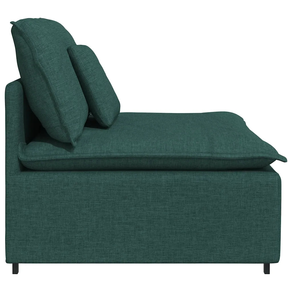 Modulo Centrale Divano Modulare con Cuscini Verde Scuro 100 cm