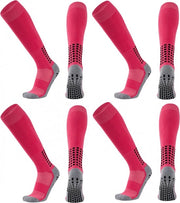 Calzettoni da Calcio - calzettoni sportivi - 4 paia - misura unica 40-47 - Compressione - miglioramento prestazioni - Presa Improvvisa - Qualità - Calzettoni robusti e confortevoli - con nodi antiscivolo - per la maggior parte degli sport