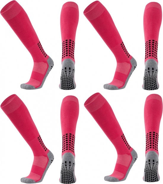 Calzettoni da Calcio - calzettoni sportivi - 4 paia - misura unica 40-47 - Compressione - miglioramento prestazioni - Presa Improvvisa - Qualità - Calzettoni robusti e confortevoli - con nodi antiscivolo - per la maggior parte degli sport