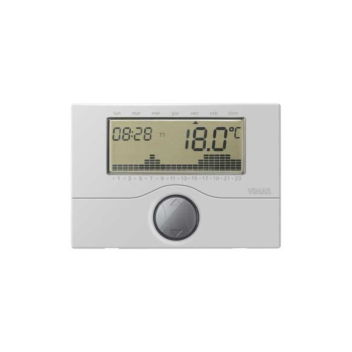 01910.20 Cronotermostato a Batteria Parete Silver