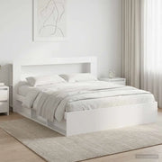 Telaio del letto con storage con testiera Bianco 180 x 200 cm