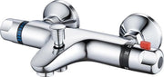 Doccia con termostato, rubinetto doccia con termostato in ottone, cromo, miscelatore, termostato doccia, doccia a parete con termostato, termostato, rubinetto, vasca da bagno con pulsante di sicurezza a 38 °C