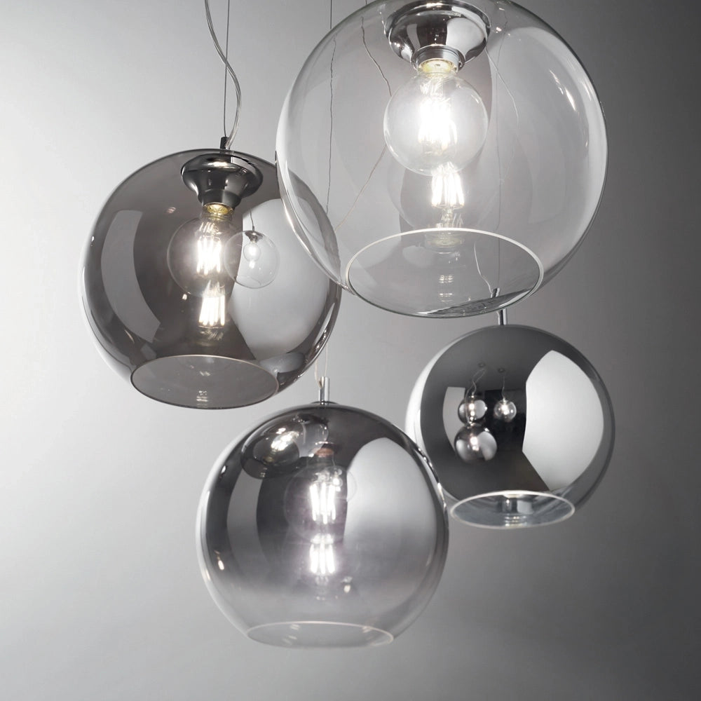 Sospensione Moderna Nemo Metallo Cromo Sfumato 1 Luce E27 D40Cm