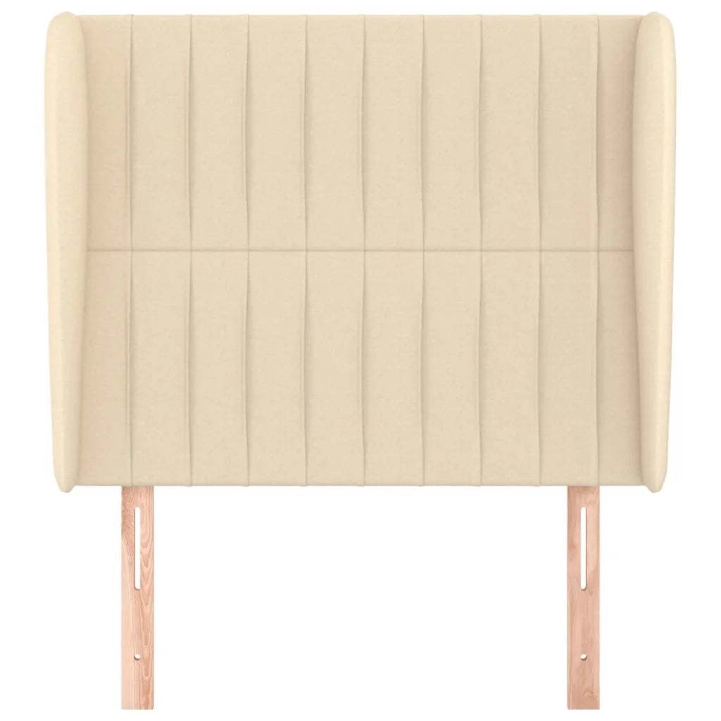 Testiera ad Orecchio-Testata con Orecchie Crema 93x23x118/128 cm in Tessuto 512419