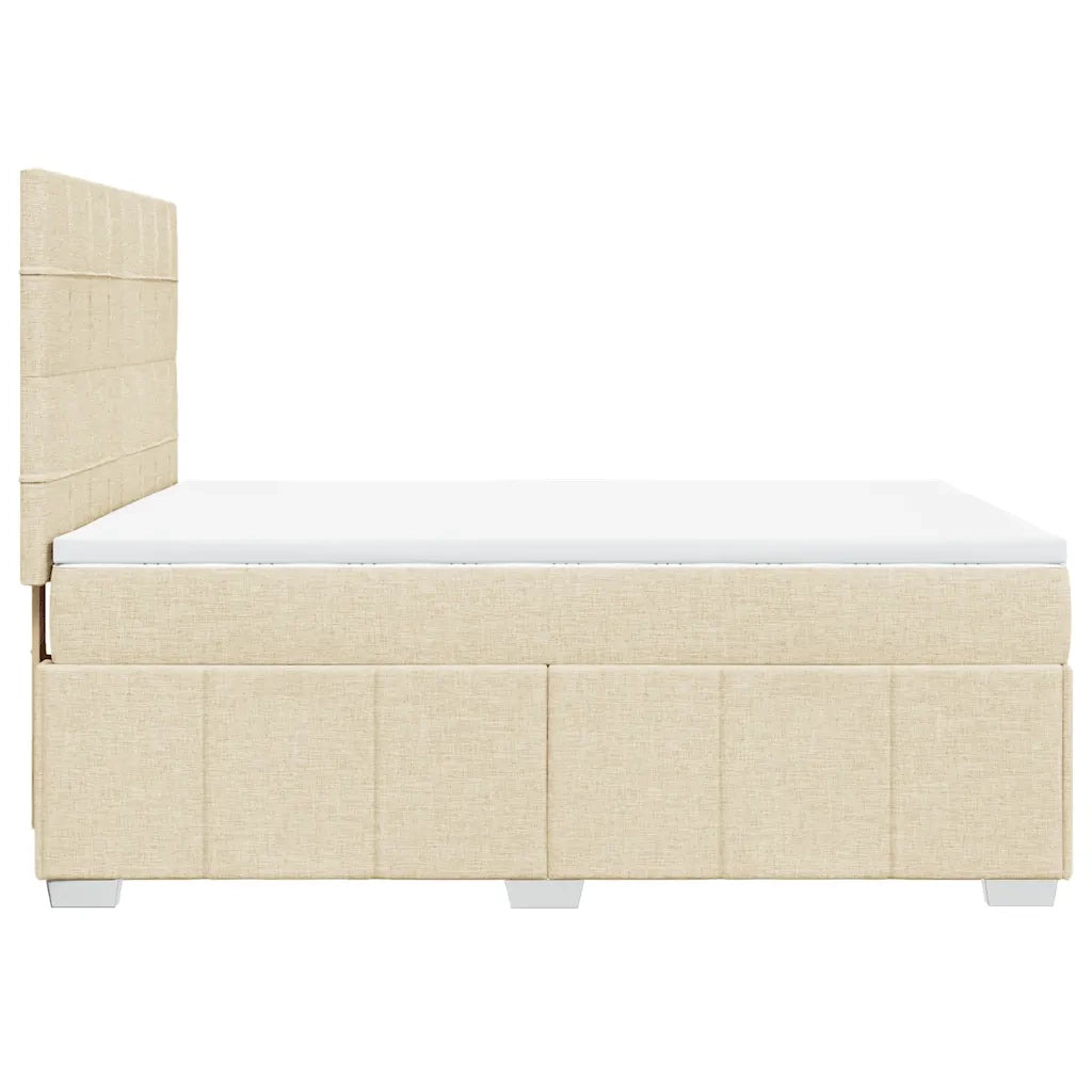 Giroletto a Molle con Materasso Crema 140x19 cm in Tessuto