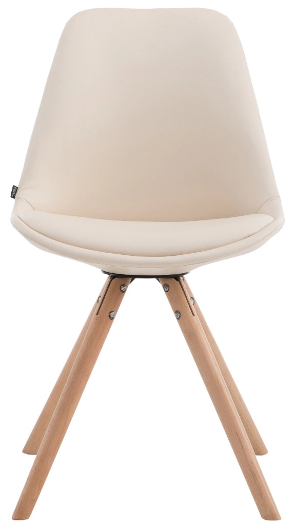 Sedia visitatore Laval in similpelle gambe tonde natura,crema