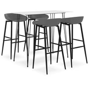 Set da Bar 5 pz Bianco e Grigio cod mxl 14953