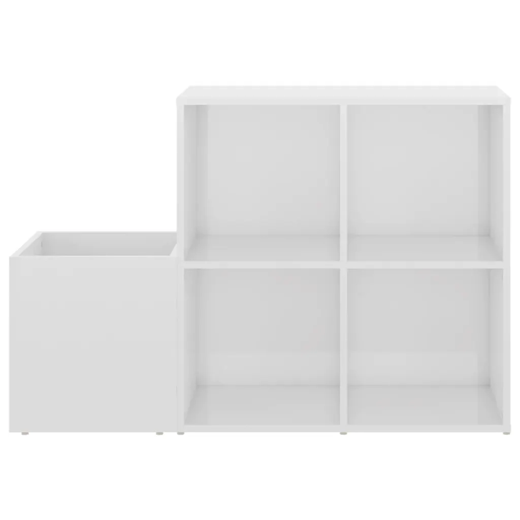 Scarpiera Ingresso-Scaffale per scarpe Bianco Lucido 105x35,5x70 Legno Multistrato