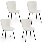 Set di 4 sedie da pranzo 47 x 58 x 86 cm con schienale ergonomico curvo stile moderno metallo beige 20_0011818