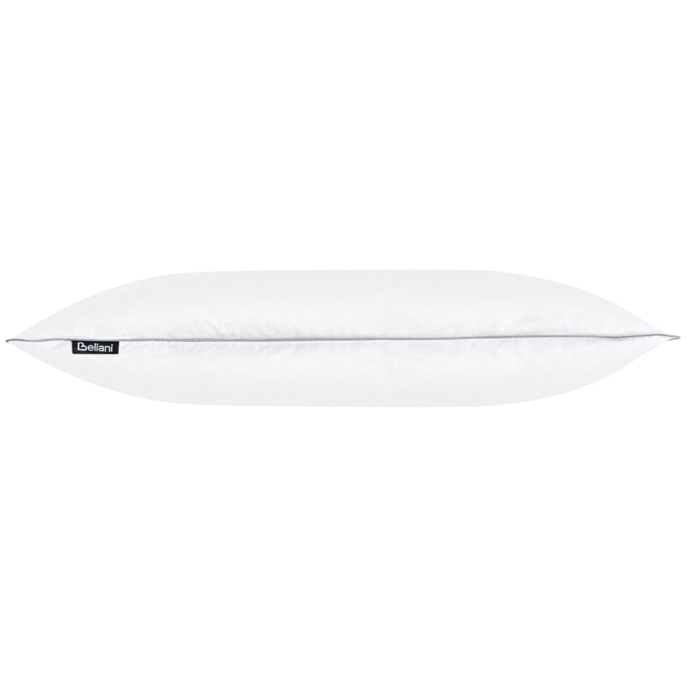 Cuscino basso a triplo scomparto Rivestimento in cotone premium Imbottitura in piuma d'oca Imbottitura in piuma Bianco 80 x 80 cm Teide