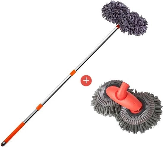 Kit di pulizia auto - Aspirabrocco - Spazzolino auto - Pulizia auto - Pulizia superficie - Spazzolino - Aspirabrocco - Doppia testa - Protezione contro graffi - Regolabile - Kit completo