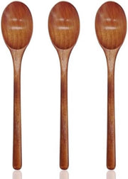 Set di cucchiai in legno, 3 pezzi lunghe steel, cucchiai di servizio in legno naturale