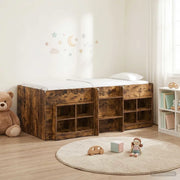 Struttura Letto Loft con Mobile 3 pz Rovere Fumo 3423410