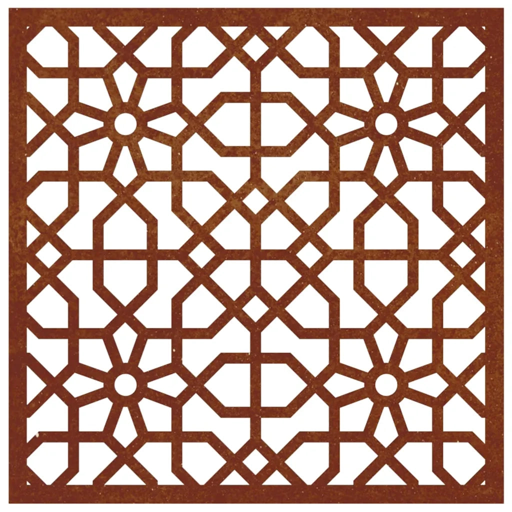 Decorazione Muro da Giardino 55x55 cm Moresco Acciaio Corten 824478
