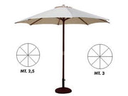 OMBRELLONE IN LEGNO TONDO GOLD  ø cm.300 palo ø mm.48 a 8 stecche    VETTE
