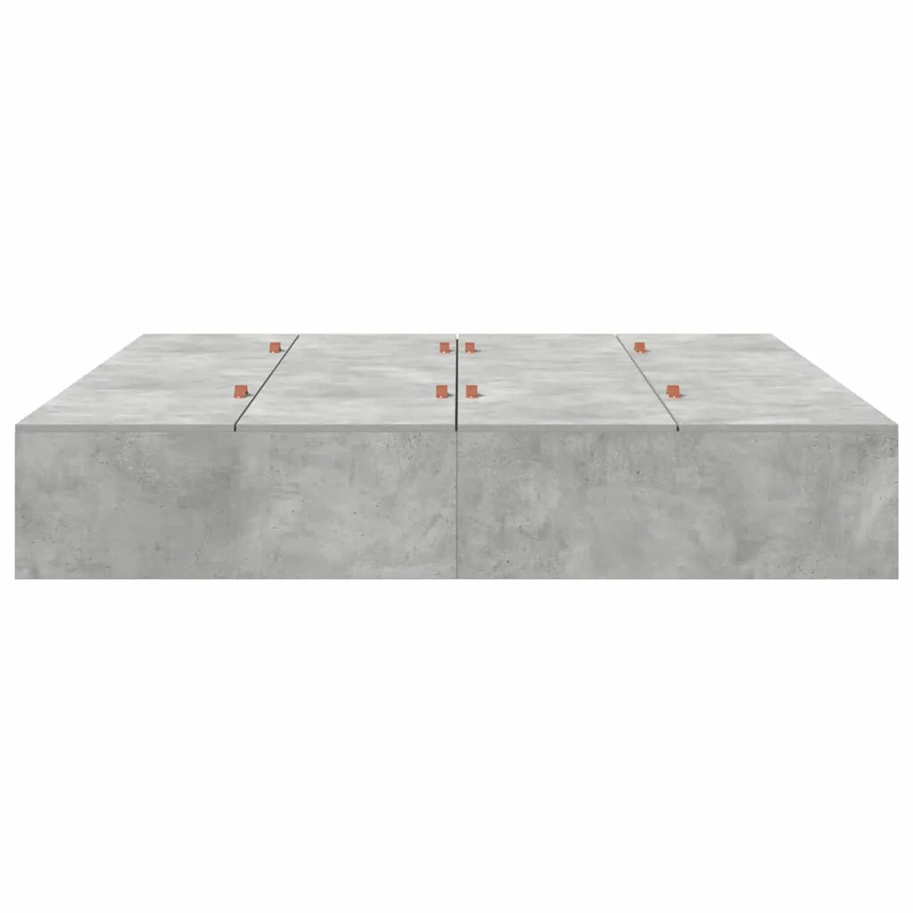 Struttura letto con contenitore Grigio cemento 200 x 200 cm 3335360