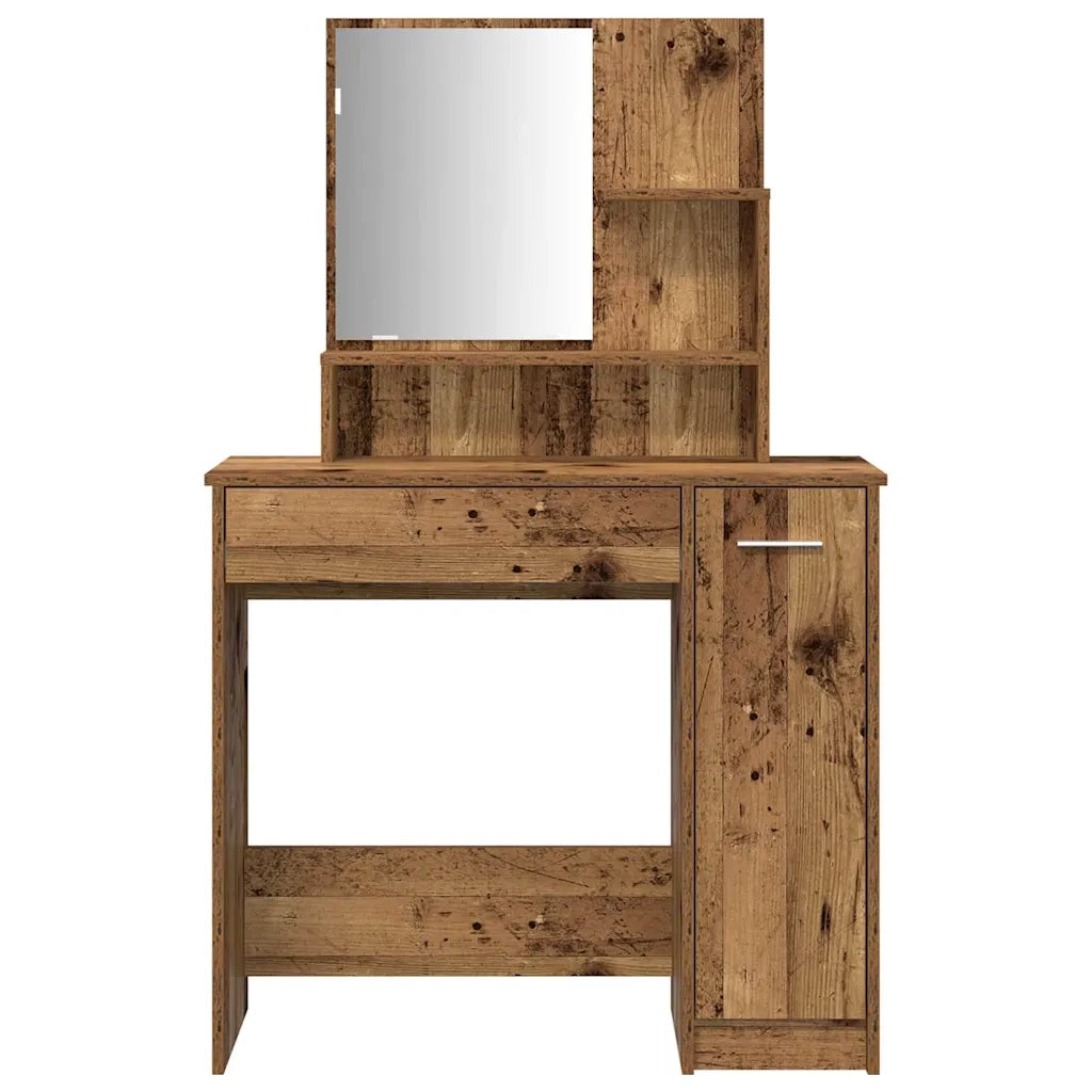 Set Tavolo da Toeletta | Tavolo da Trucco Legno Antico in Legno Multistrato