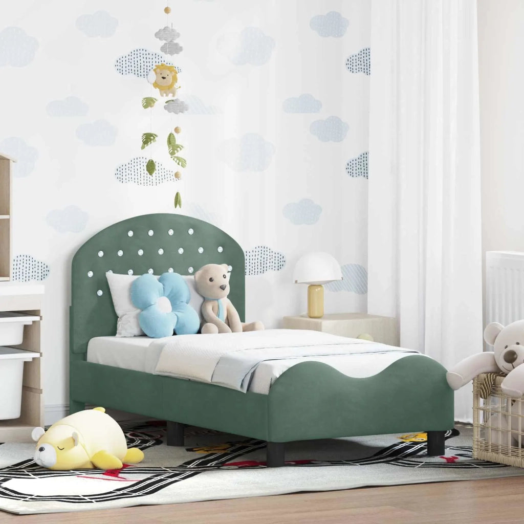 Struttura letto per bambini con testata Verde Mare 70 x 140 cm