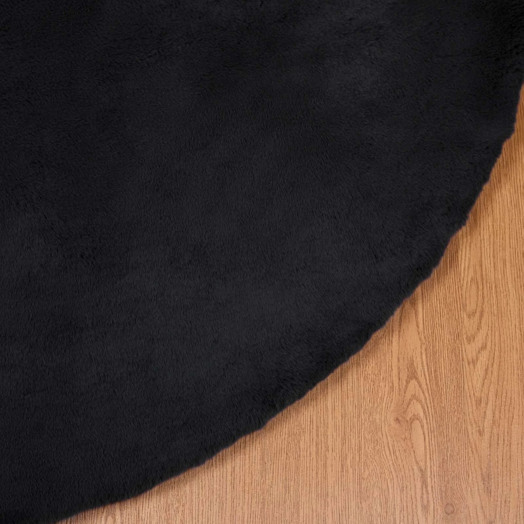 Tappeto antiscivolo in sintetica di coniglio OLITE Nero Ø 80 cm 42021733