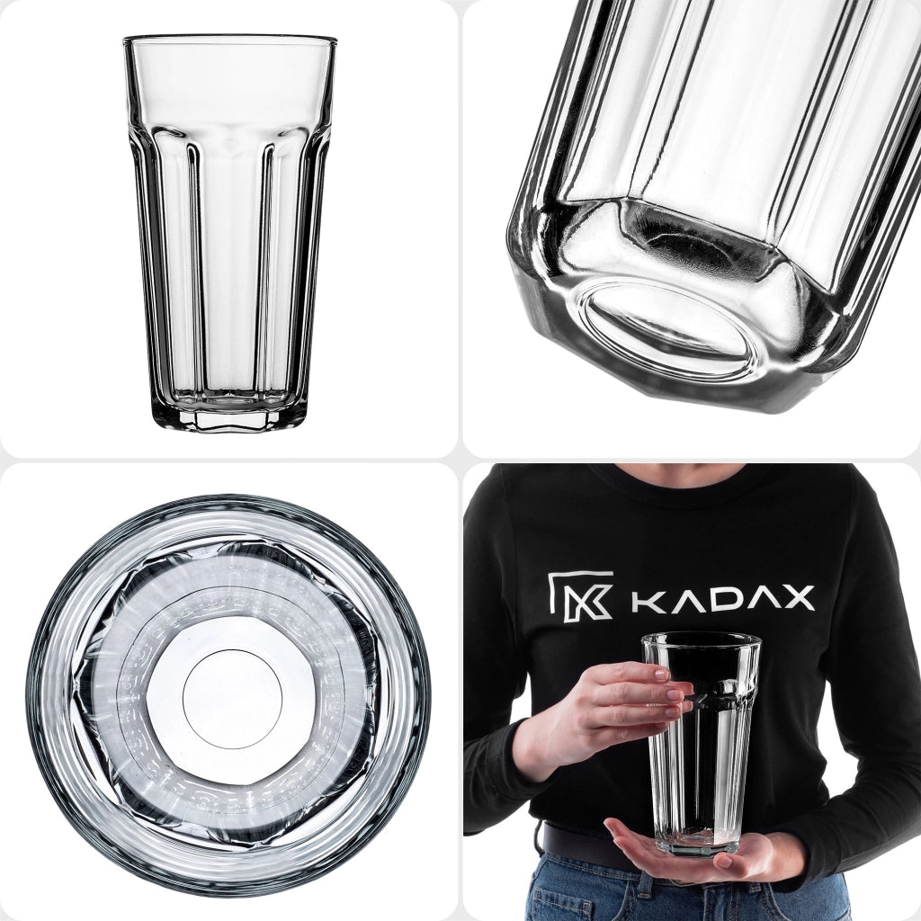 Bicchiere KADAX da 635 ml per succhi di frutta, acqua e limonata, alto e spesso.